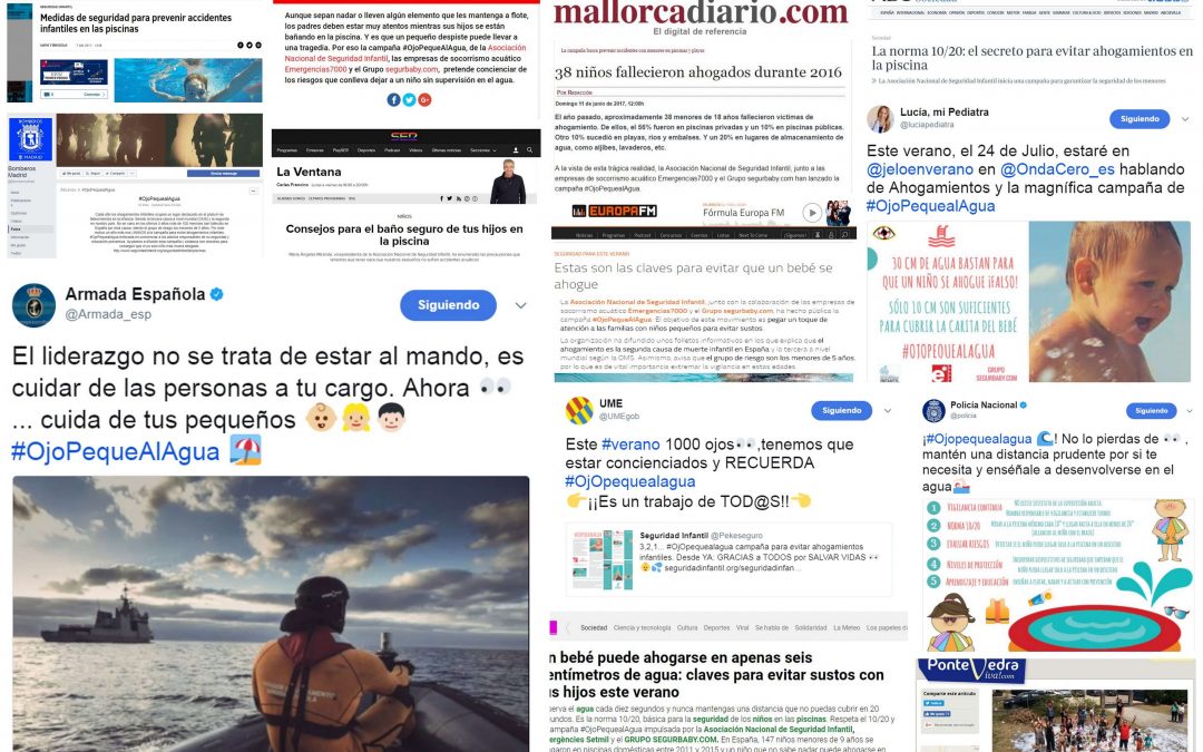 La campaña preventiva para evitar ahogamientos infantiles #OjOPequealAgua se hace viral en redes